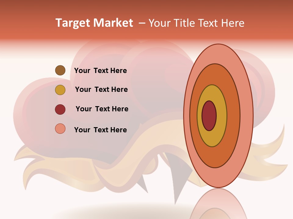 A Red Heart With A Gold Ribbon On A White Background PowerPoint Template