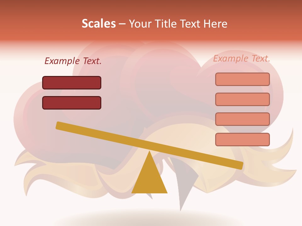 A Red Heart With A Gold Ribbon On A White Background PowerPoint Template