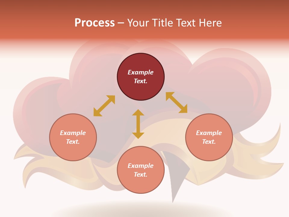 A Red Heart With A Gold Ribbon On A White Background PowerPoint Template