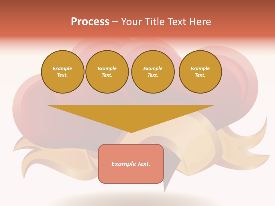 A Red Heart With A Gold Ribbon On A White Background PowerPoint Template