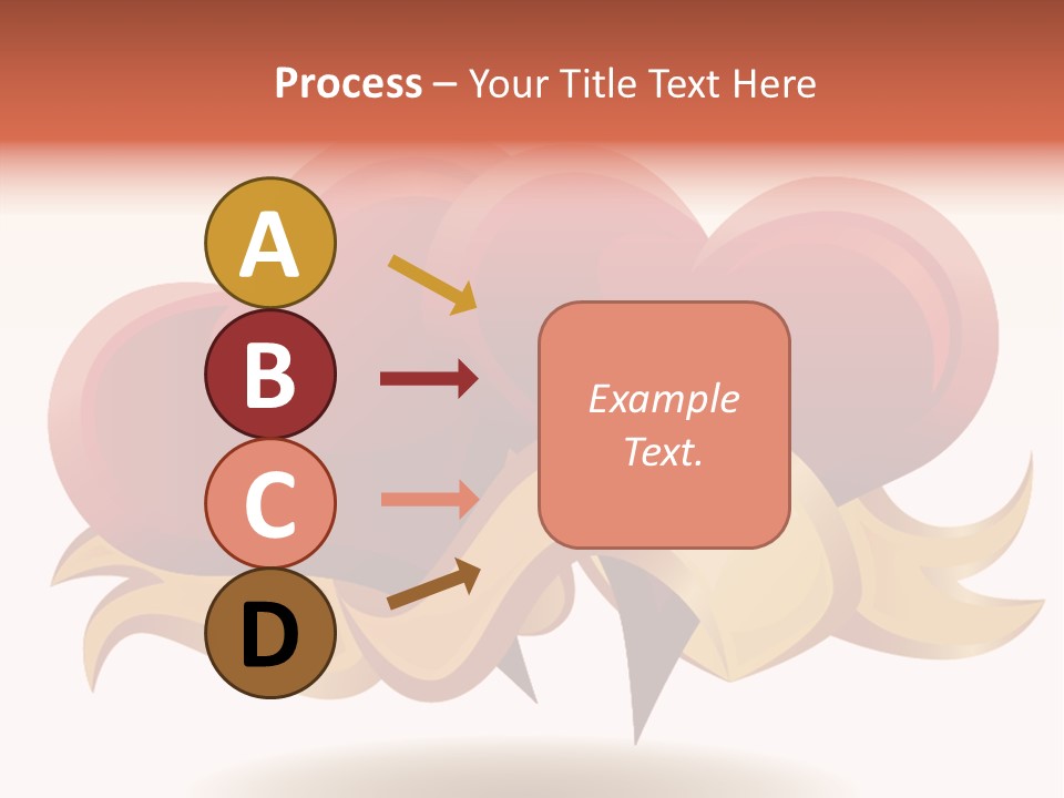 A Red Heart With A Gold Ribbon On A White Background PowerPoint Template