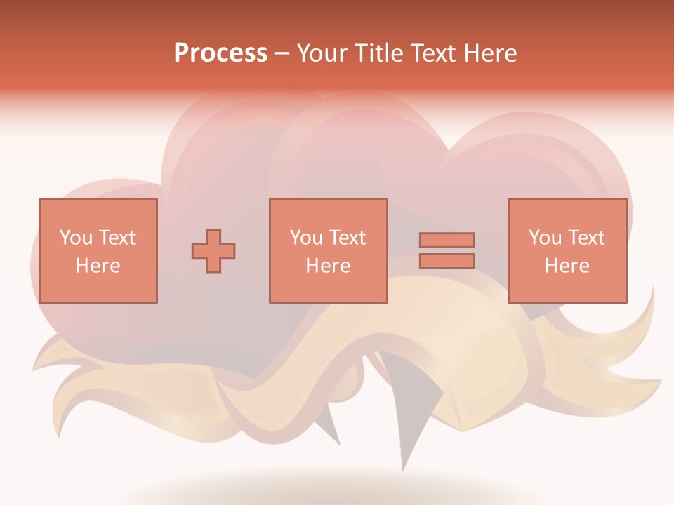 A Red Heart With A Gold Ribbon On A White Background PowerPoint Template