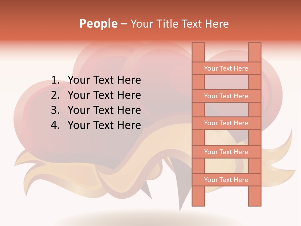 A Red Heart With A Gold Ribbon On A White Background PowerPoint Template