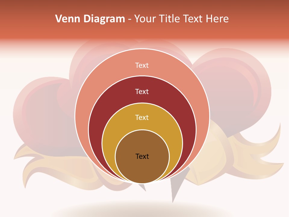 A Red Heart With A Gold Ribbon On A White Background PowerPoint Template