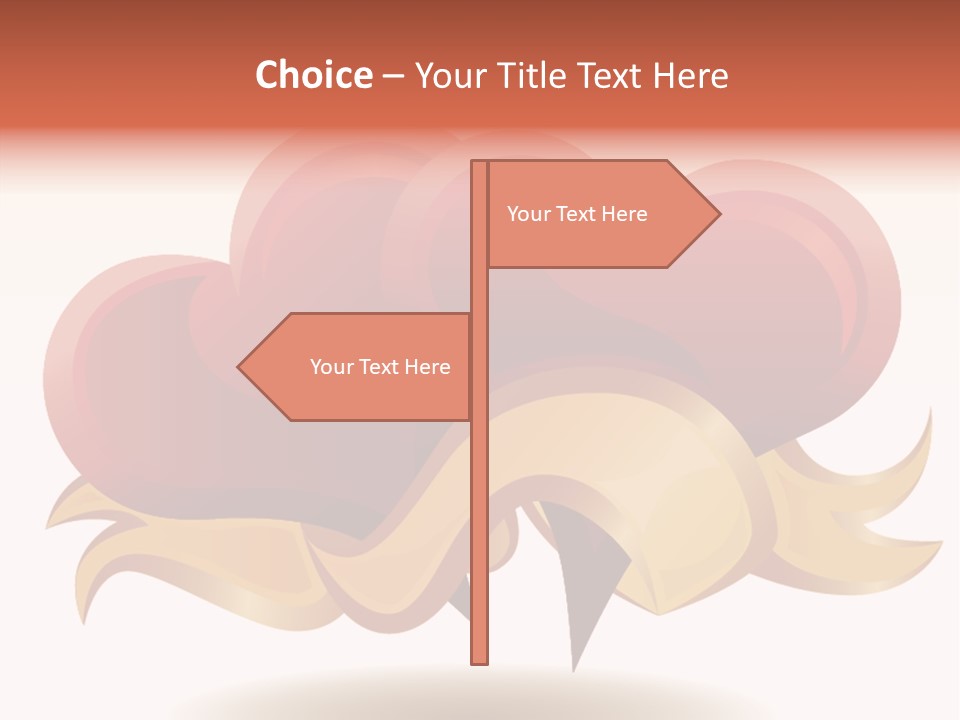 A Red Heart With A Gold Ribbon On A White Background PowerPoint Template