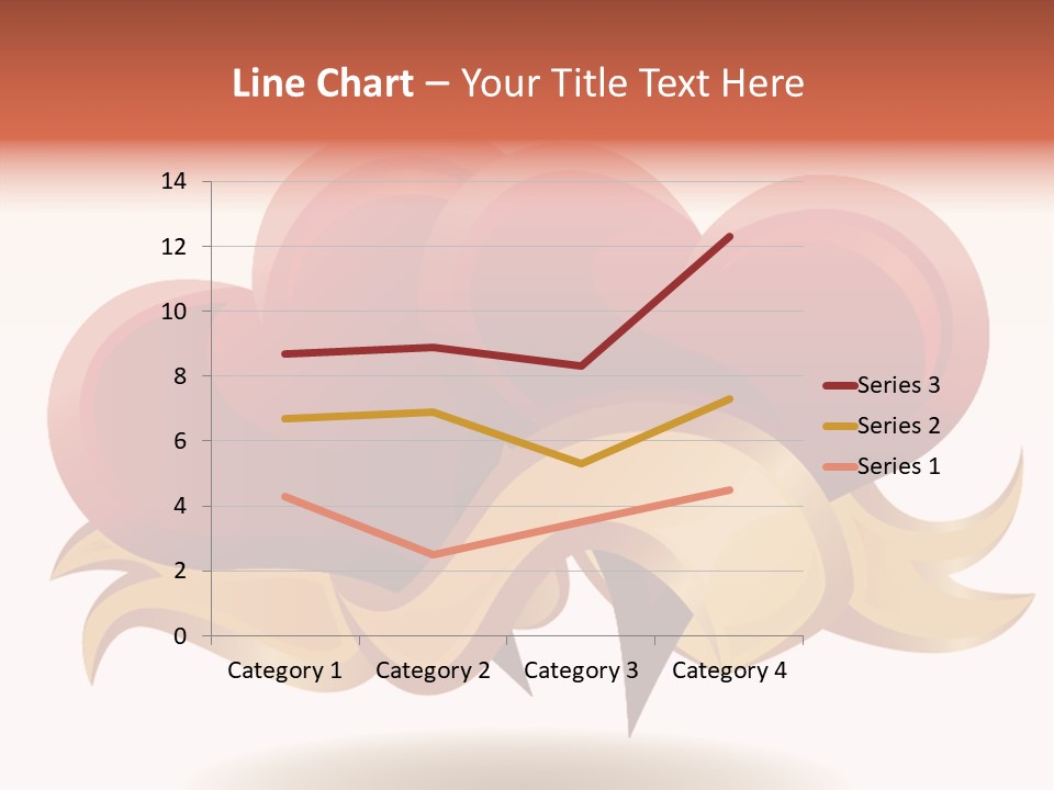 A Red Heart With A Gold Ribbon On A White Background PowerPoint Template