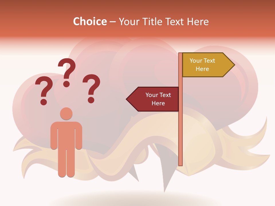 A Red Heart With A Gold Ribbon On A White Background PowerPoint Template