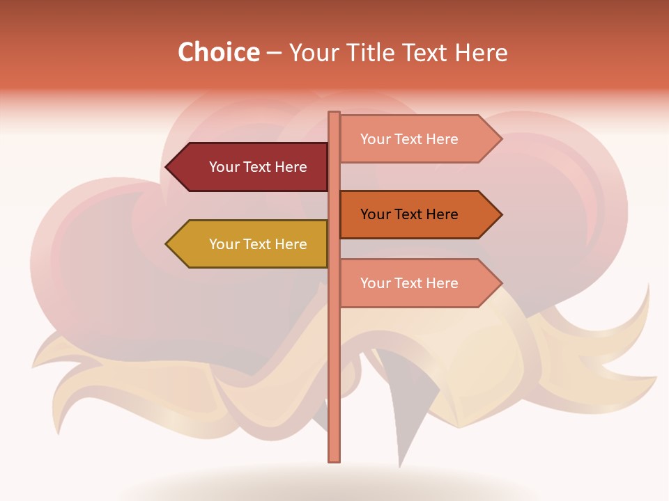 A Red Heart With A Gold Ribbon On A White Background PowerPoint Template