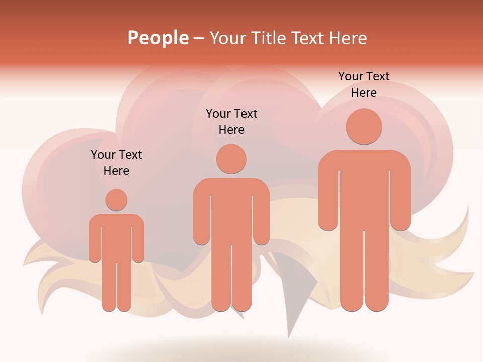 A Red Heart With A Gold Ribbon On A White Background PowerPoint Template