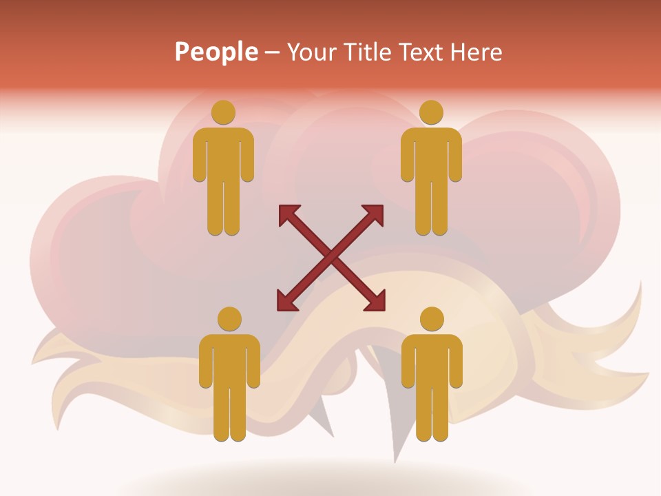 A Red Heart With A Gold Ribbon On A White Background PowerPoint Template