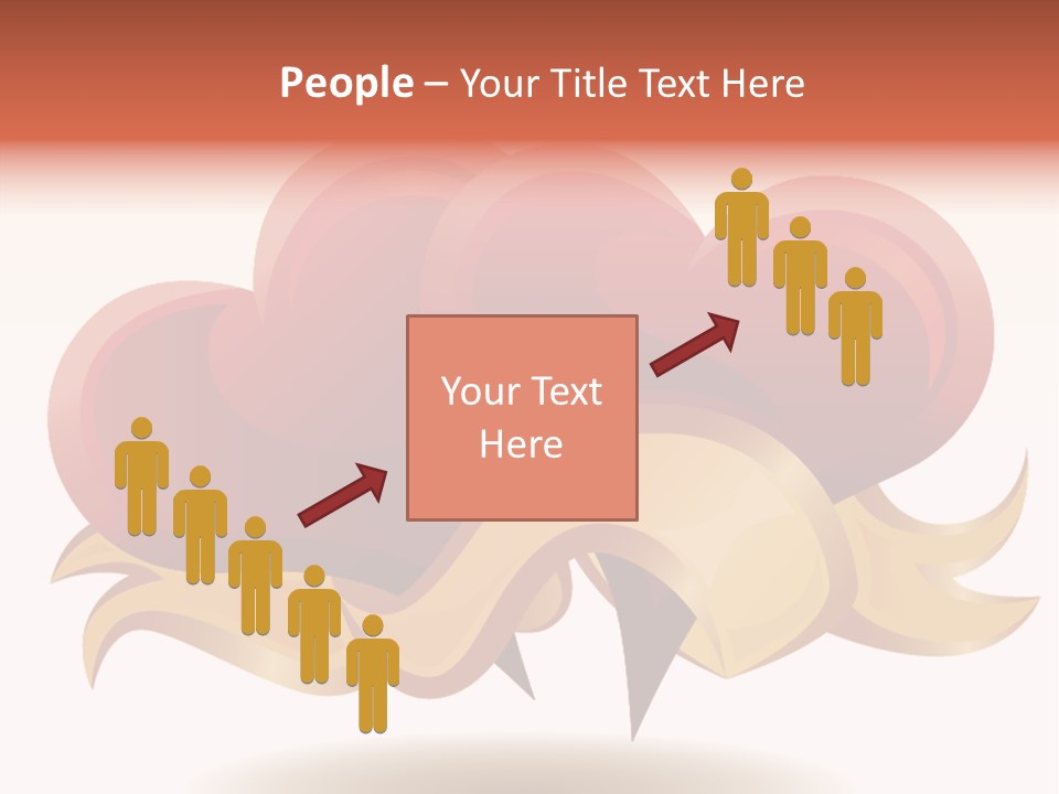 A Red Heart With A Gold Ribbon On A White Background PowerPoint Template