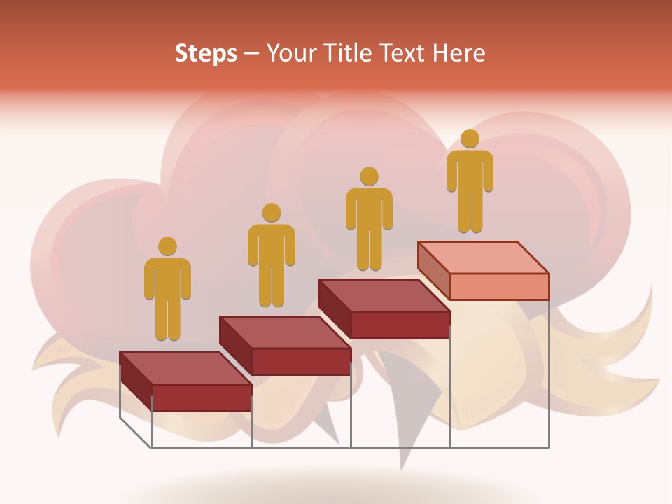 A Red Heart With A Gold Ribbon On A White Background PowerPoint Template