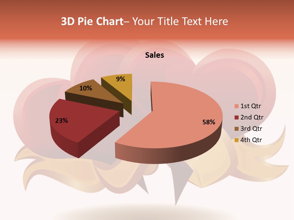 A Red Heart With A Gold Ribbon On A White Background PowerPoint Template