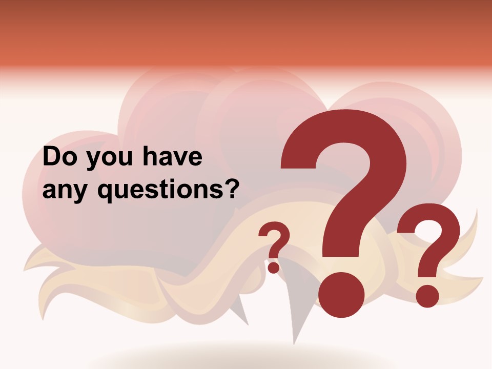 A Red Heart With A Gold Ribbon On A White Background PowerPoint Template