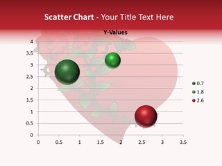 A Red Heart With Roses On A White Background PowerPoint Template