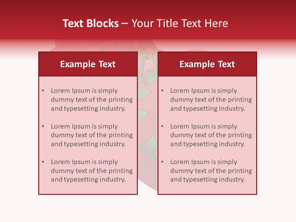 A Red Heart With Roses On A White Background PowerPoint Template
