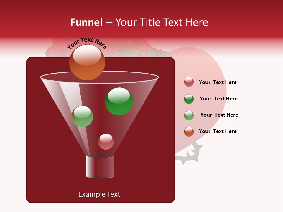 A Red Heart With Roses On A White Background PowerPoint Template