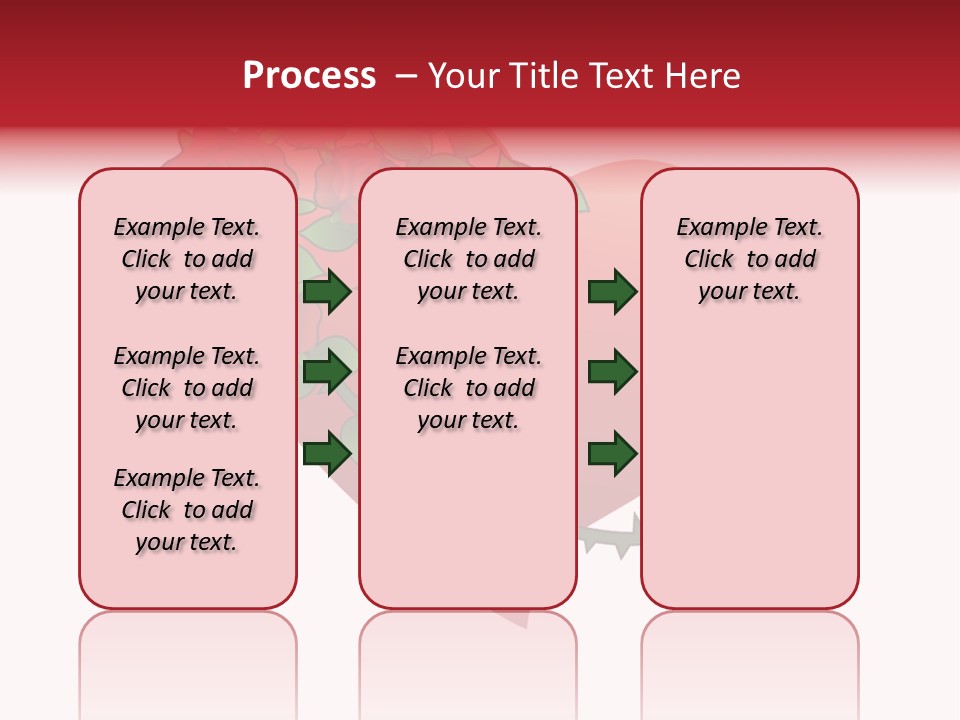 A Red Heart With Roses On A White Background PowerPoint Template