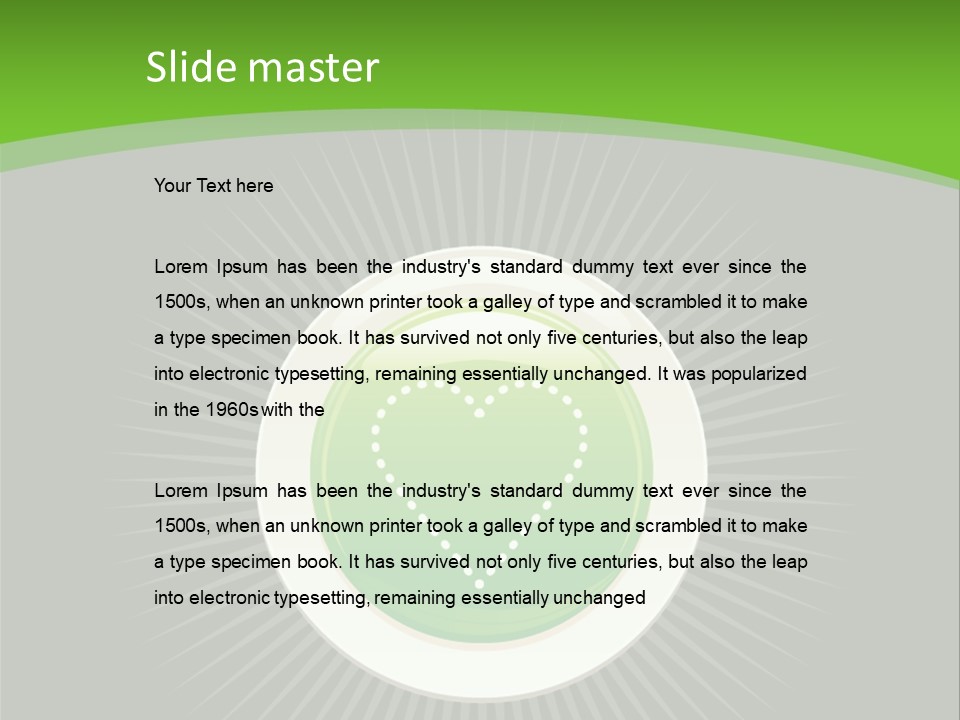 A Green Heart On A Black And Green Background PowerPoint Template