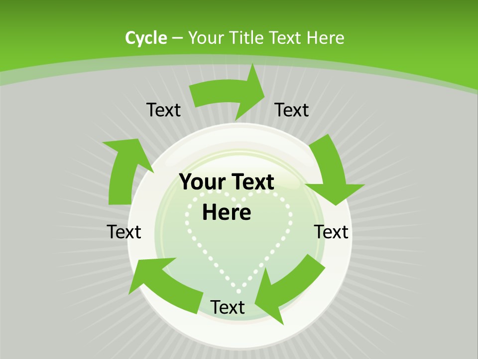 A Green Heart On A Black And Green Background PowerPoint Template