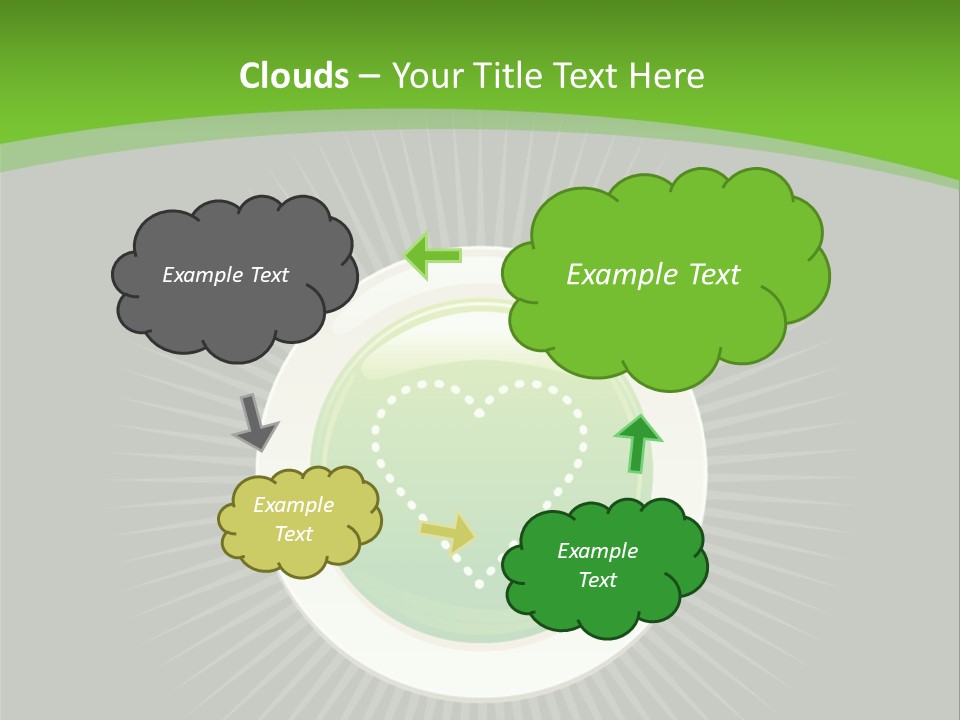 A Green Heart On A Black And Green Background PowerPoint Template