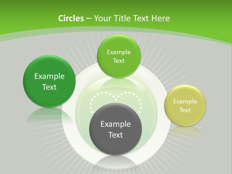 A Green Heart On A Black And Green Background PowerPoint Template