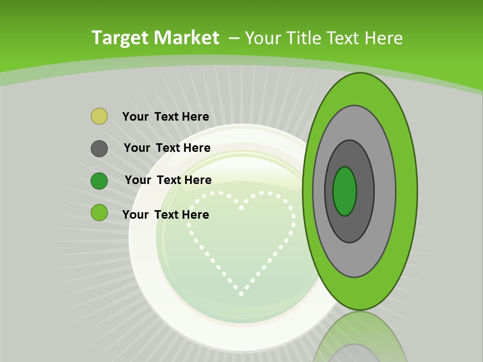 A Green Heart On A Black And Green Background PowerPoint Template