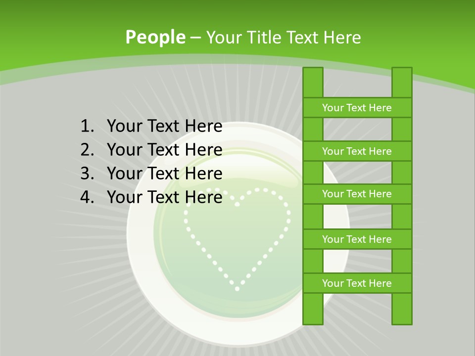 A Green Heart On A Black And Green Background PowerPoint Template