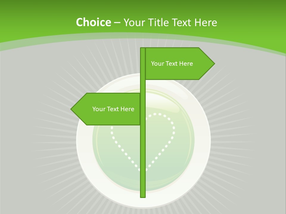 A Green Heart On A Black And Green Background PowerPoint Template