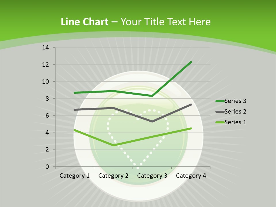 A Green Heart On A Black And Green Background PowerPoint Template
