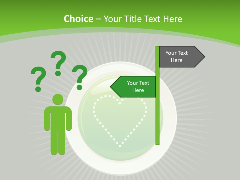 A Green Heart On A Black And Green Background PowerPoint Template