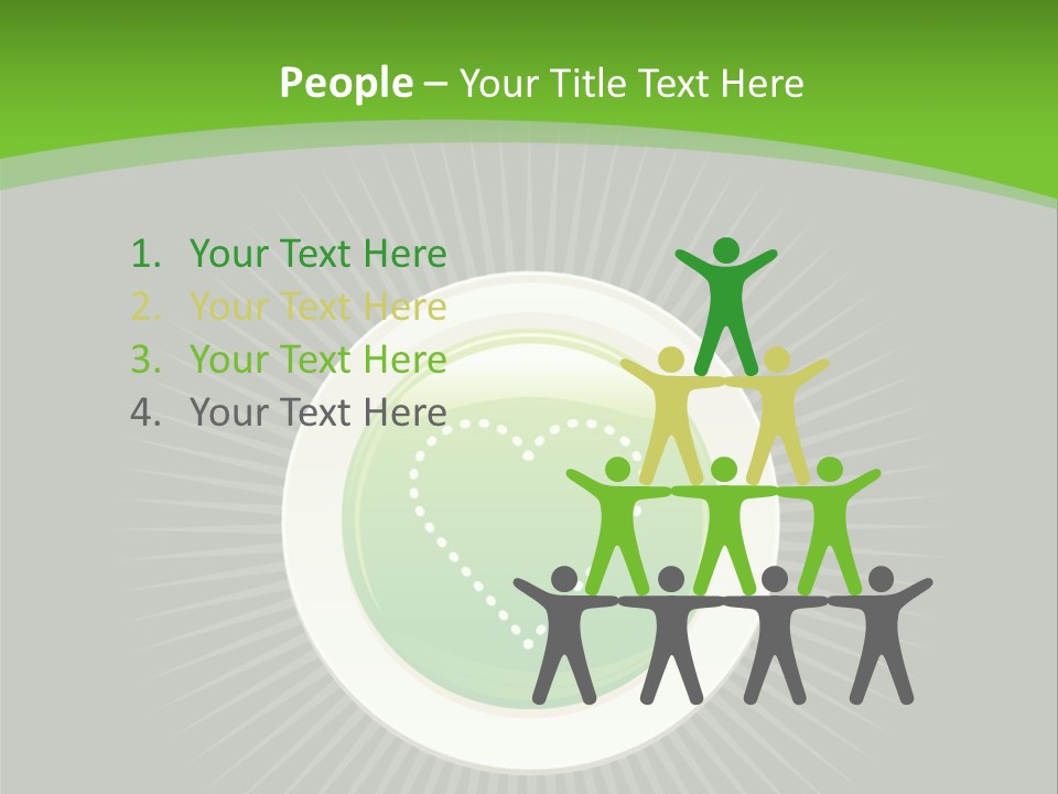 A Green Heart On A Black And Green Background PowerPoint Template