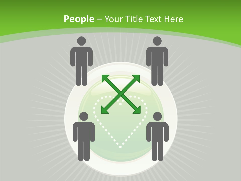 A Green Heart On A Black And Green Background PowerPoint Template