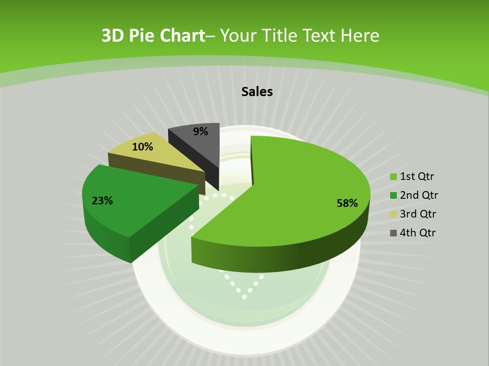 A Green Heart On A Black And Green Background PowerPoint Template