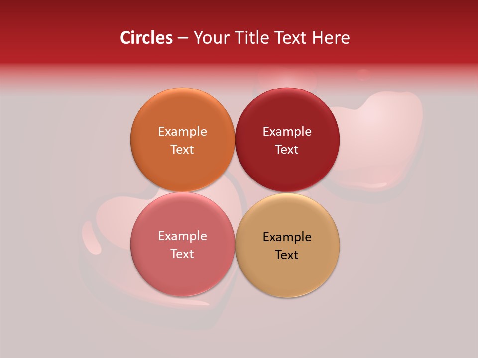 A Red Background With Hearts And Drops Of Water PowerPoint Template