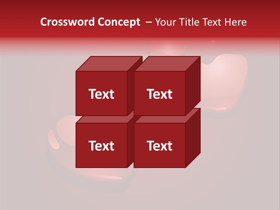 A Red Background With Hearts And Drops Of Water PowerPoint Template