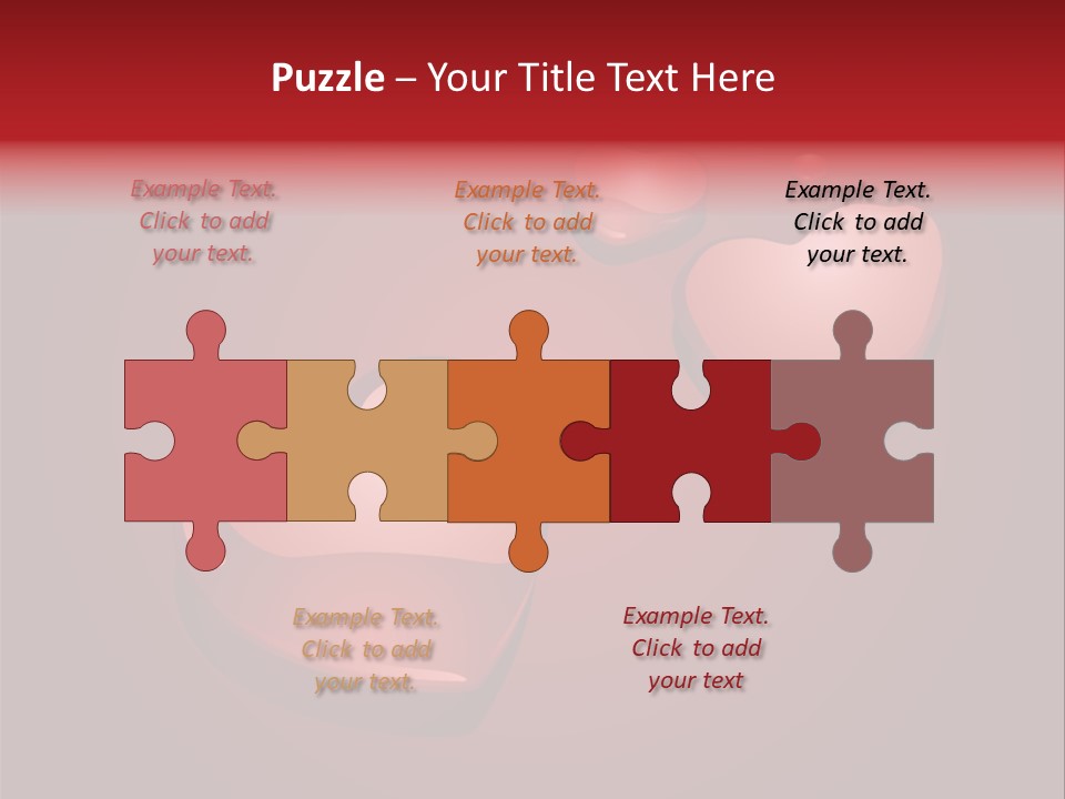 A Red Background With Hearts And Drops Of Water PowerPoint Template