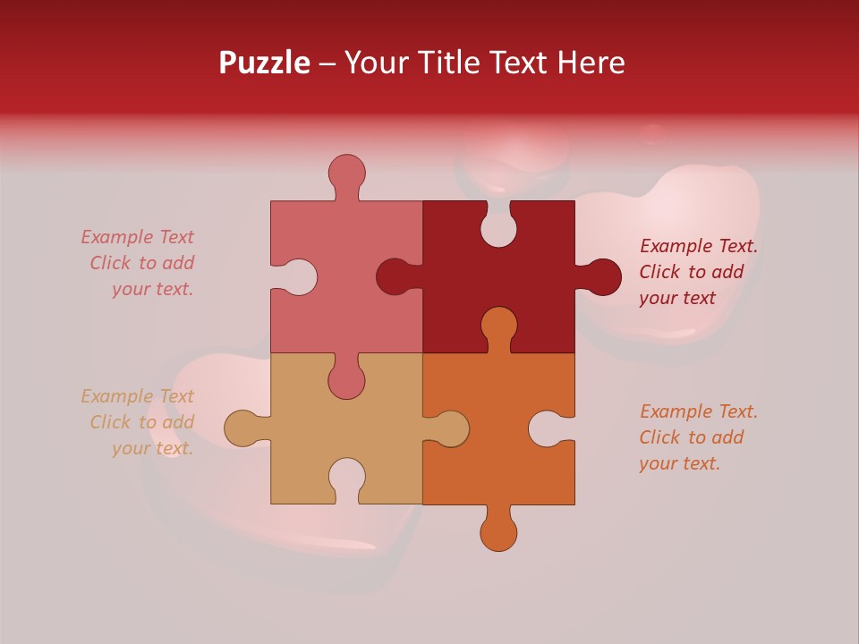 A Red Background With Hearts And Drops Of Water PowerPoint Template