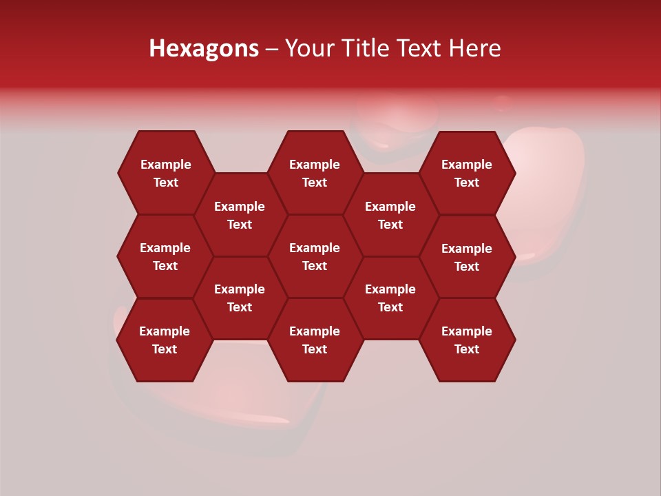 A Red Background With Hearts And Drops Of Water PowerPoint Template