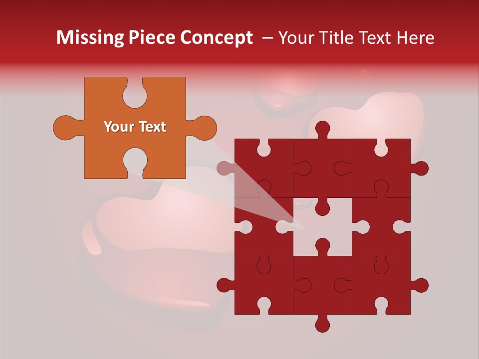 A Red Background With Hearts And Drops Of Water PowerPoint Template