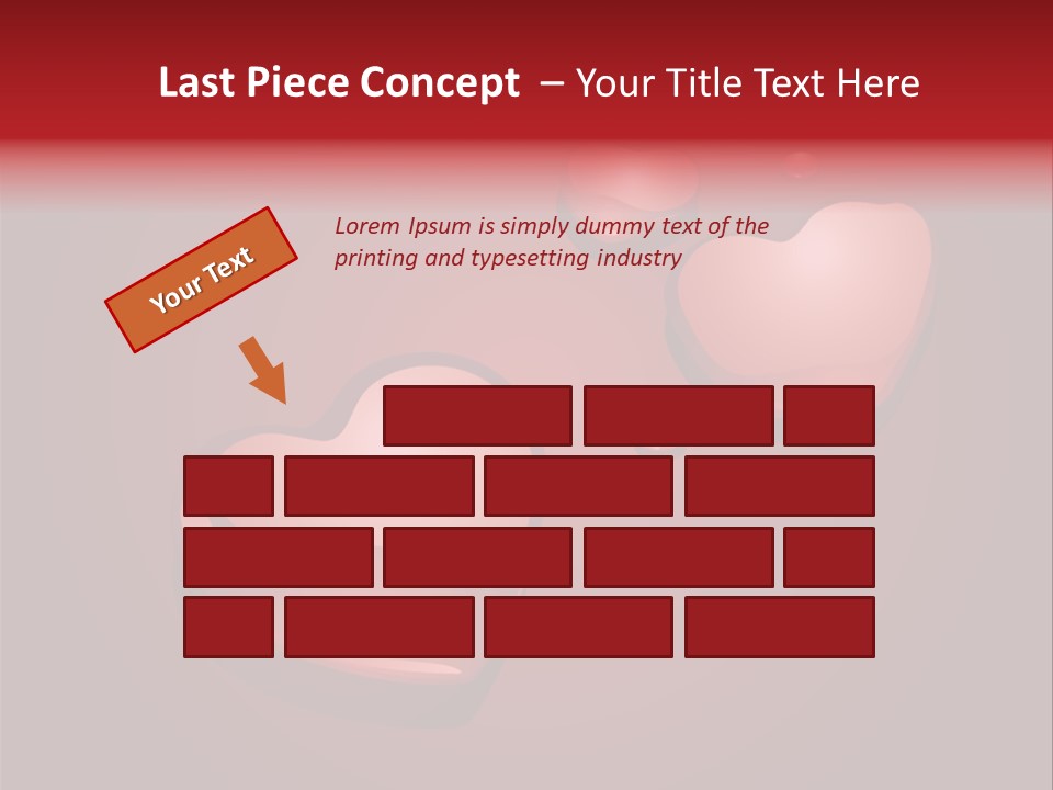 A Red Background With Hearts And Drops Of Water PowerPoint Template