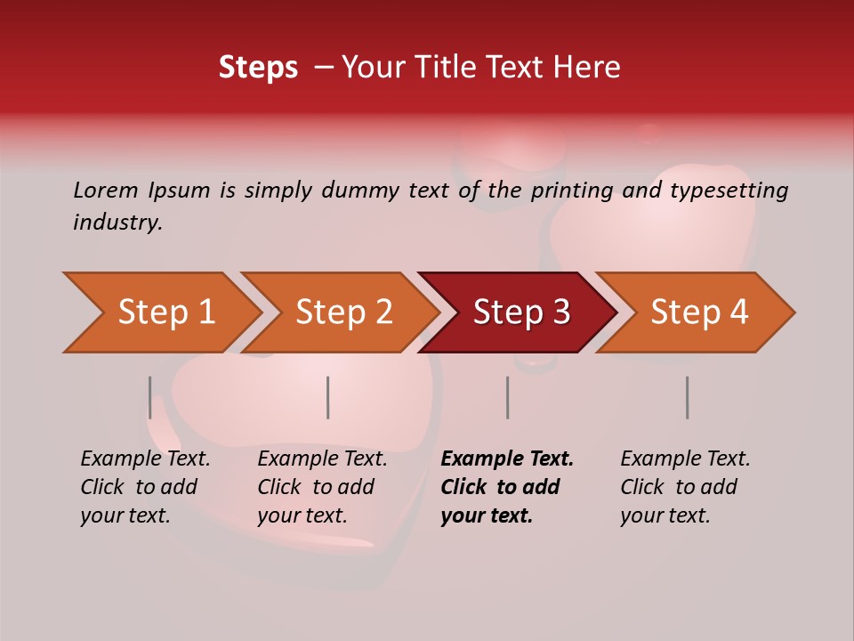 A Red Background With Hearts And Drops Of Water PowerPoint Template