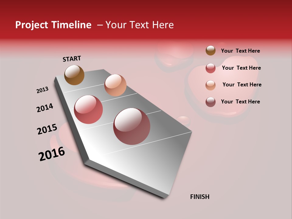 A Red Background With Hearts And Drops Of Water PowerPoint Template