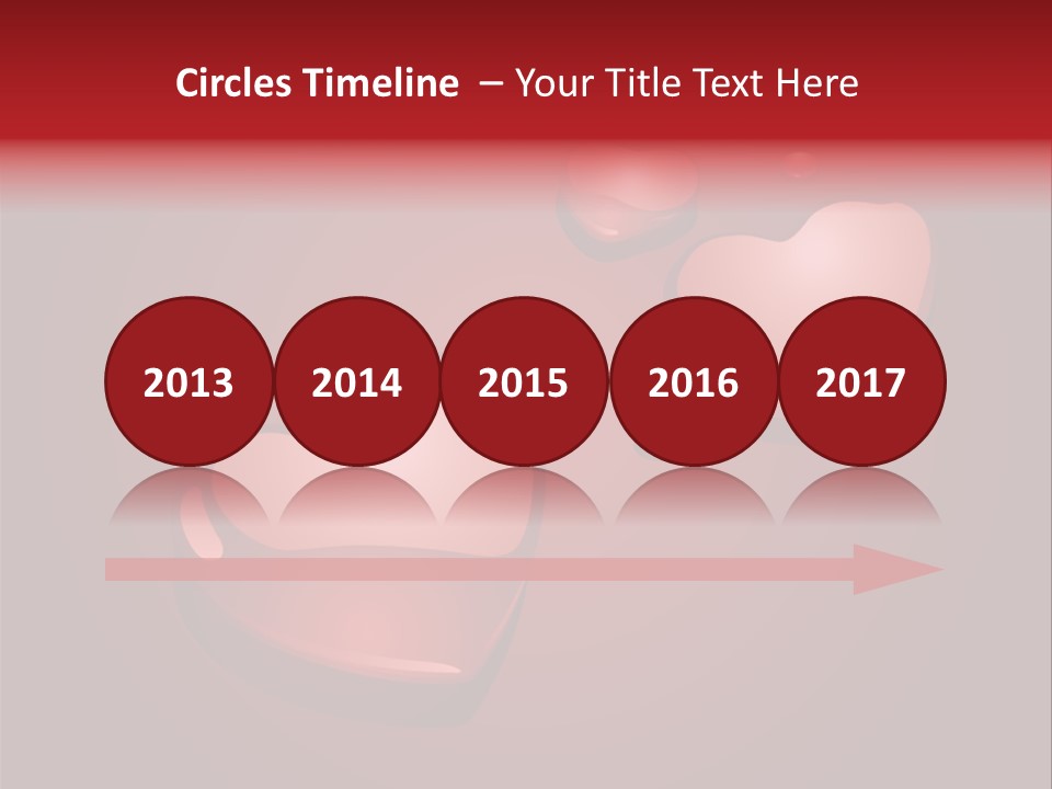 A Red Background With Hearts And Drops Of Water PowerPoint Template