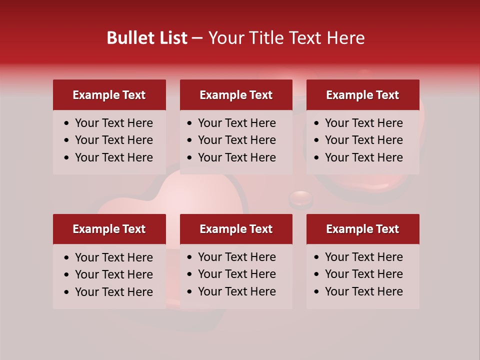 A Red Background With Hearts And Drops Of Water PowerPoint Template