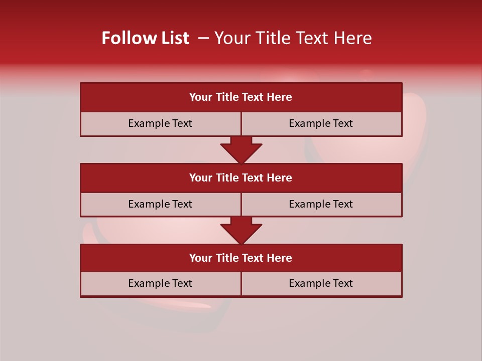 A Red Background With Hearts And Drops Of Water PowerPoint Template