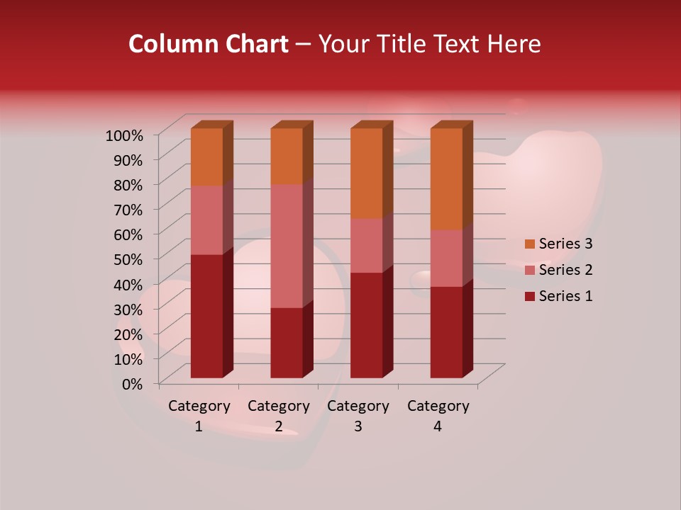 A Red Background With Hearts And Drops Of Water PowerPoint Template
