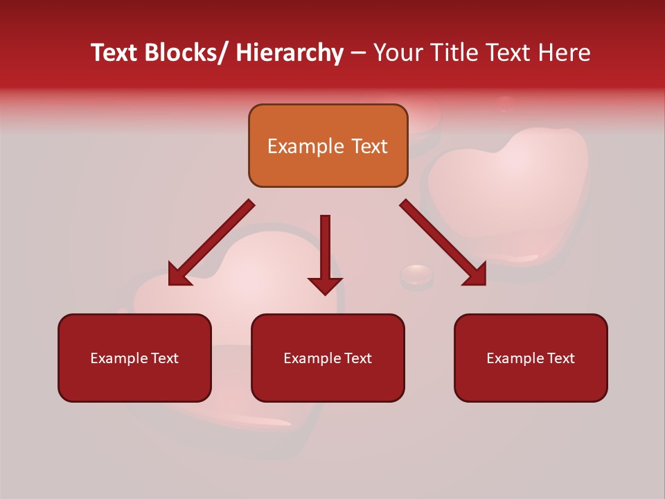 A Red Background With Hearts And Drops Of Water PowerPoint Template