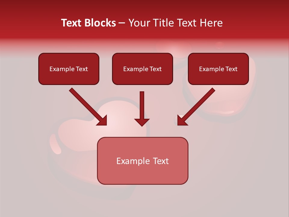 A Red Background With Hearts And Drops Of Water PowerPoint Template