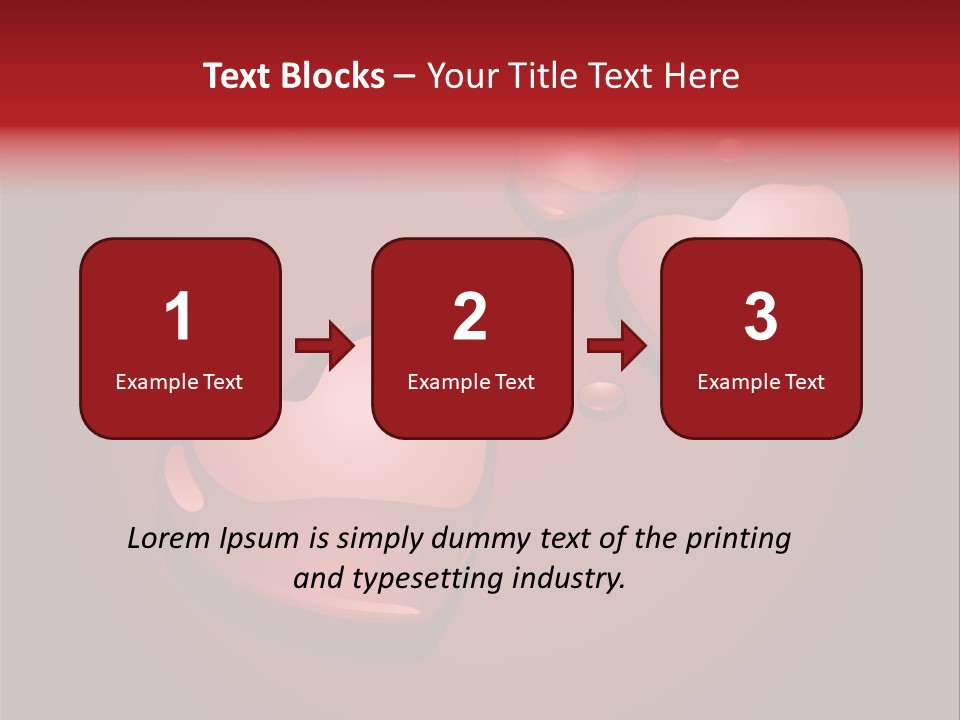 A Red Background With Hearts And Drops Of Water PowerPoint Template